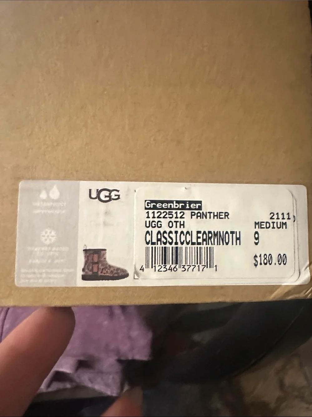 UGG Leopard Print Rain Boot - Black & Tan